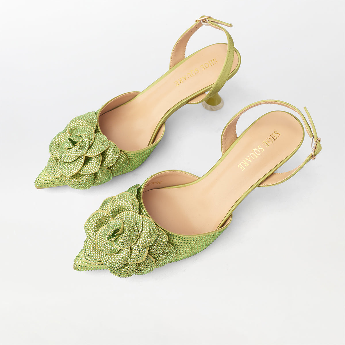 Embellished kitten Heel Sandals - CH313