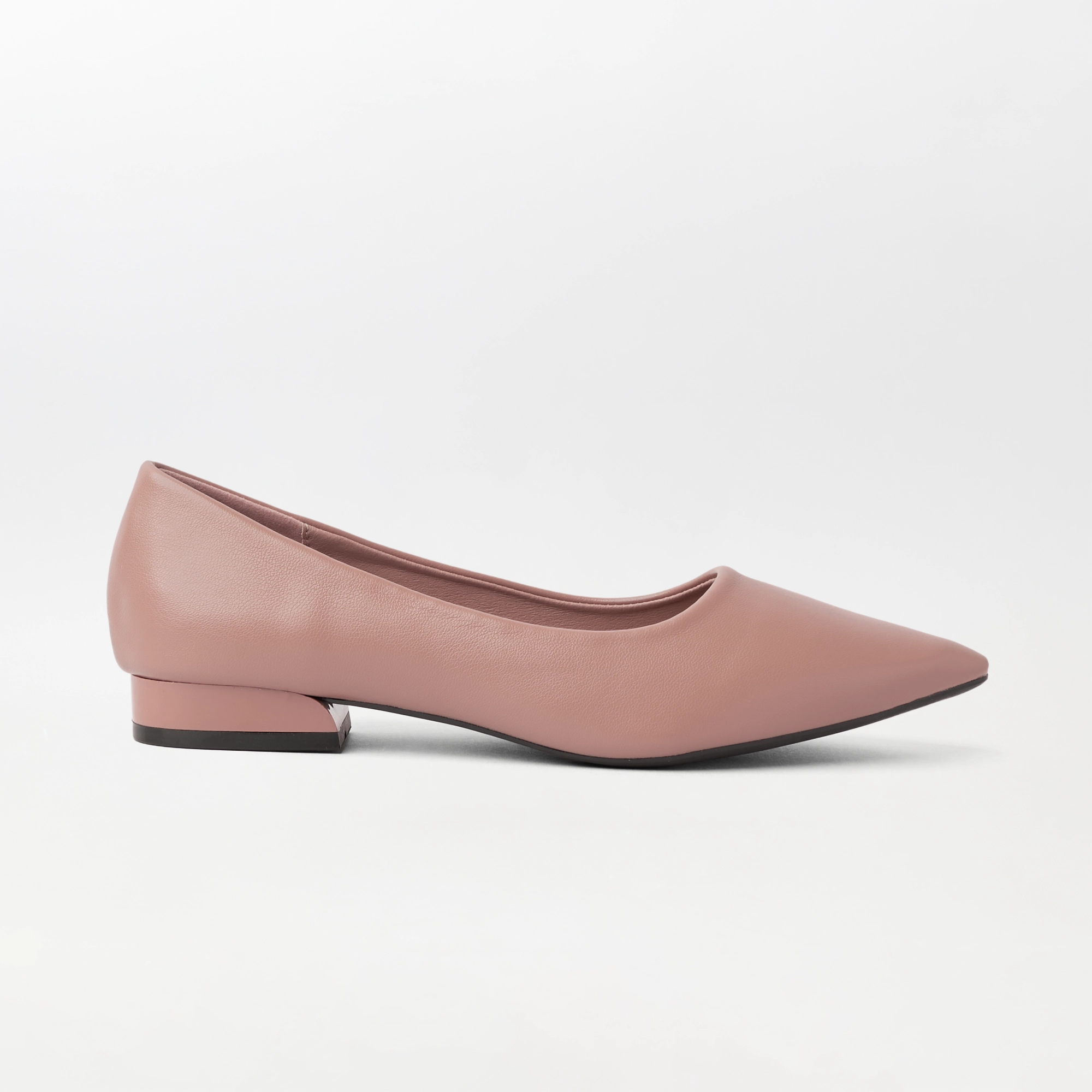 Pointed Toe Block Heel Pumps Pink - (FS98)