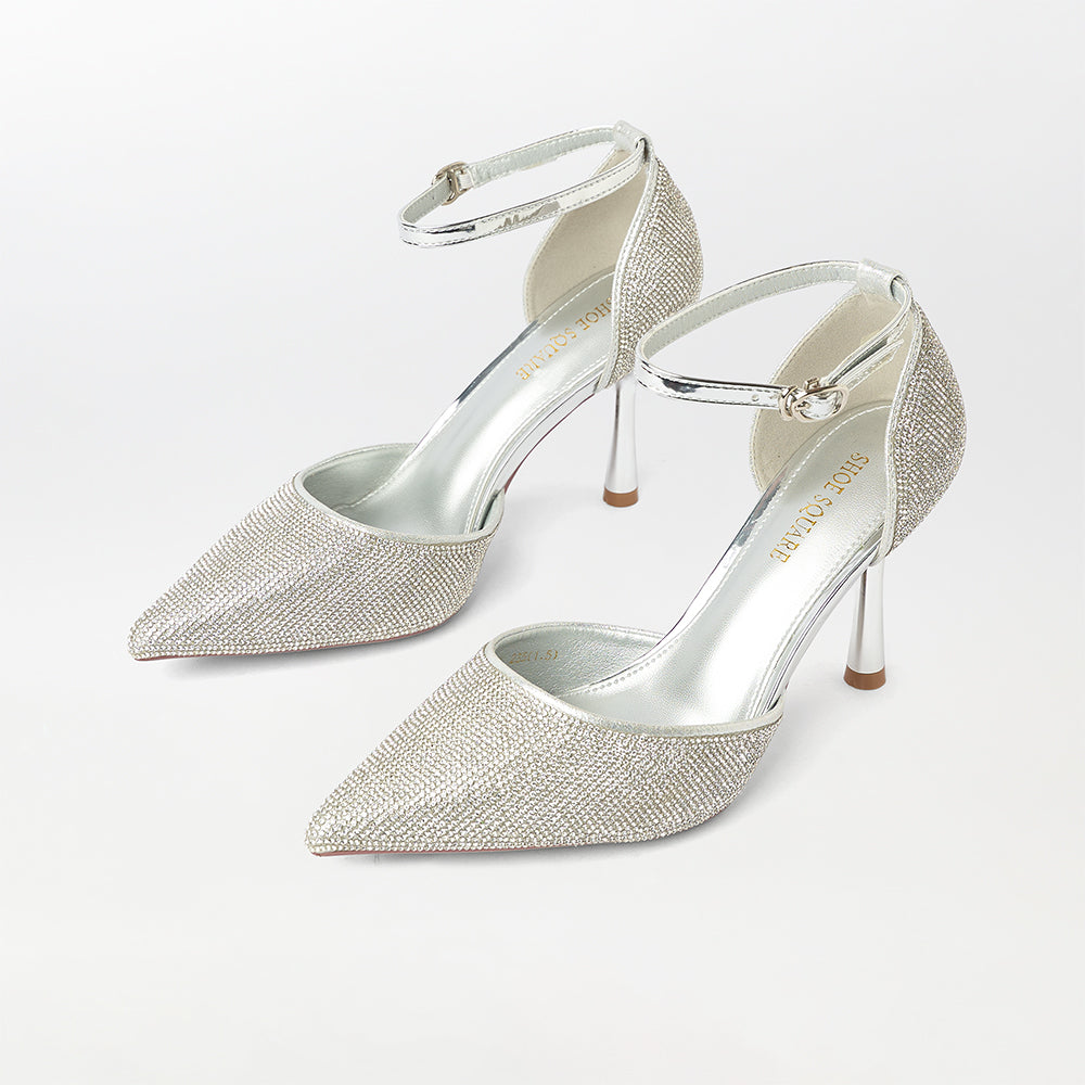Stones Embellished Bridal Heels - (CH223)