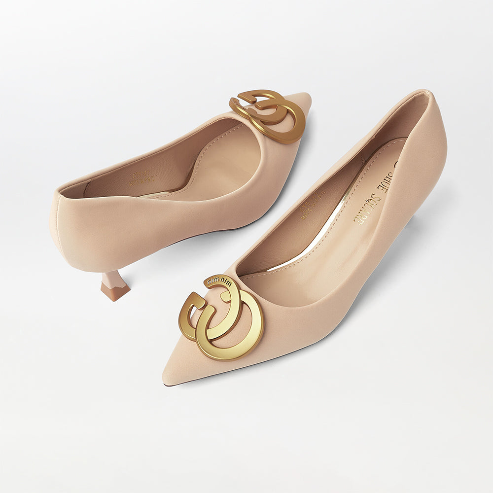 Embellished Kitten Heels Court Shoes (CH179)