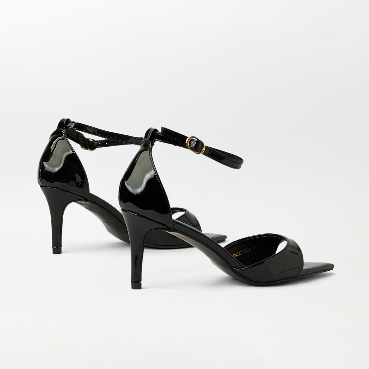 Glossy Slingback High Heels Black - (CH258)