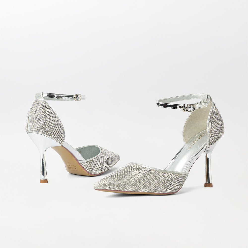 Stones Embellished Bridal Heels - (CH223)