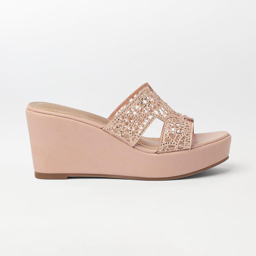 Stone Embellished Wedge Heels - (FS26)