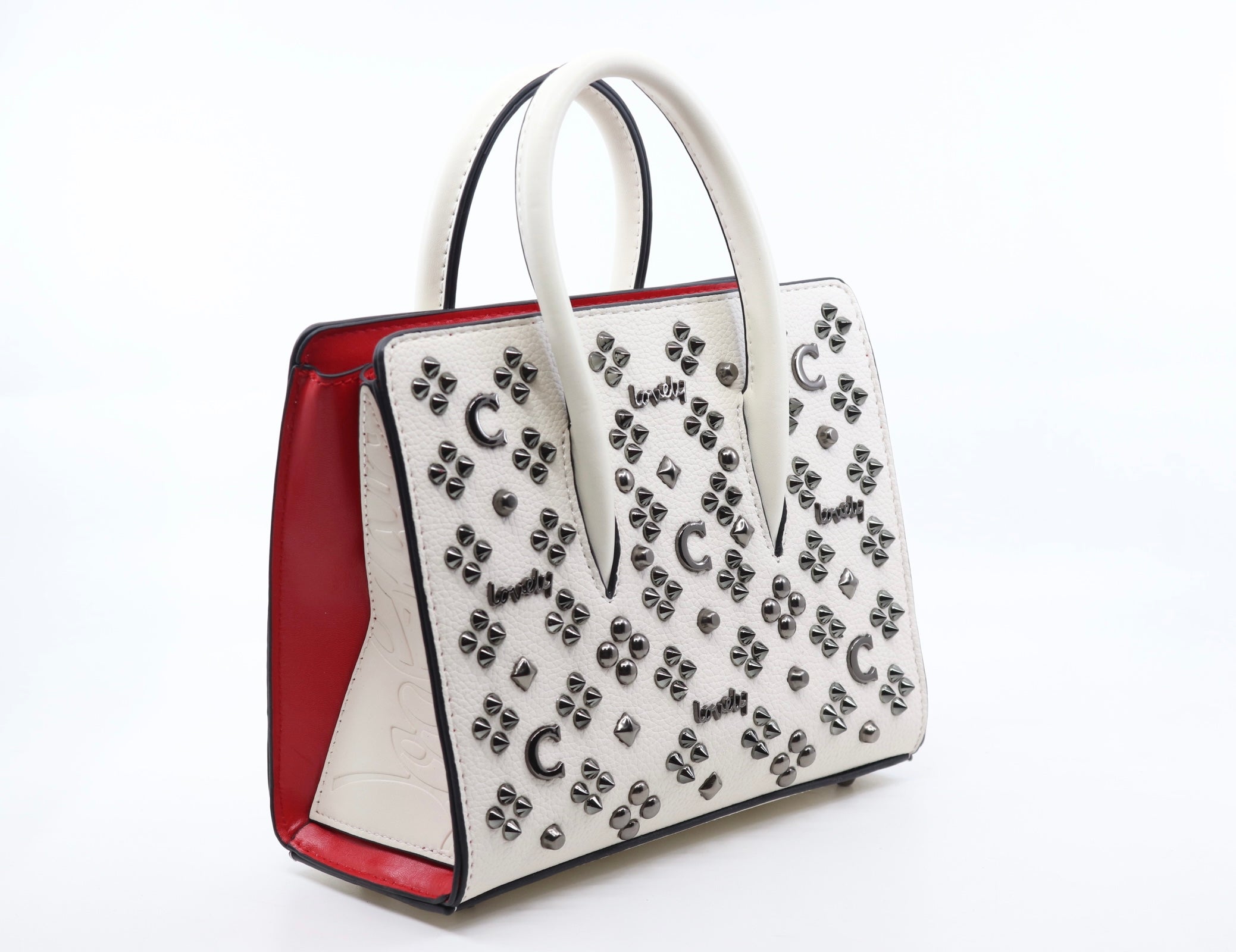 Leather bag embellished with metal studs (SB51)