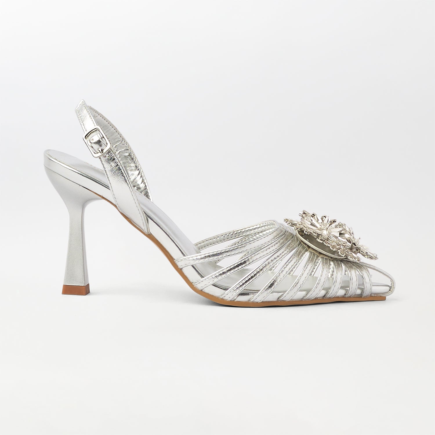Embellished Heel Sandals - CH309