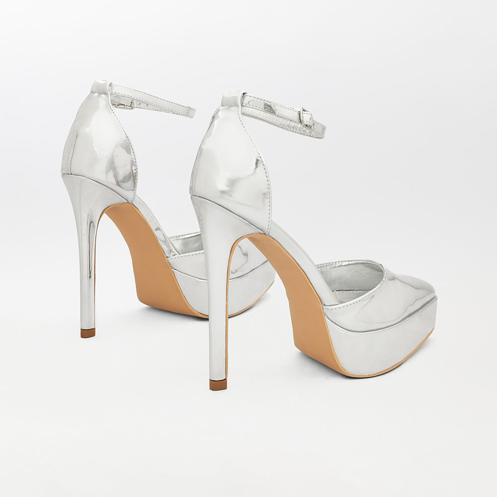 Metallic Ankle strap-Bridal High Heels(CH99)