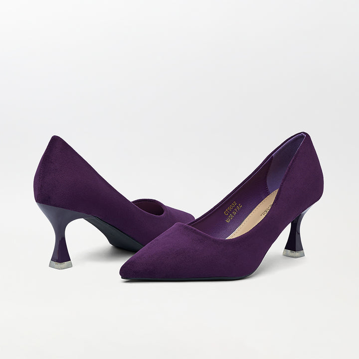 Suede-short heel court shoes(CH127)