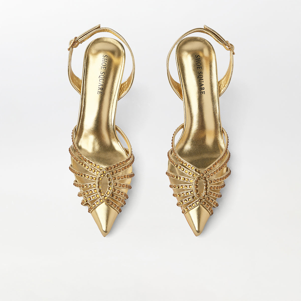 Embellished Heel Sandals - CH307