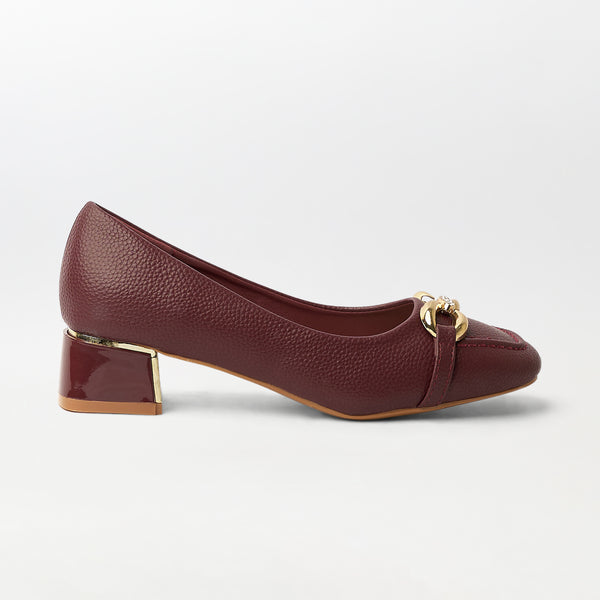 PU leather block heel(CH151)