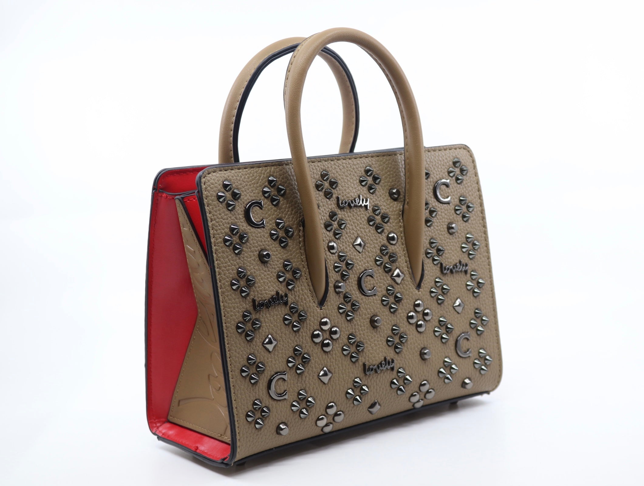 Leather bag embellished with metal studs (SB51)
