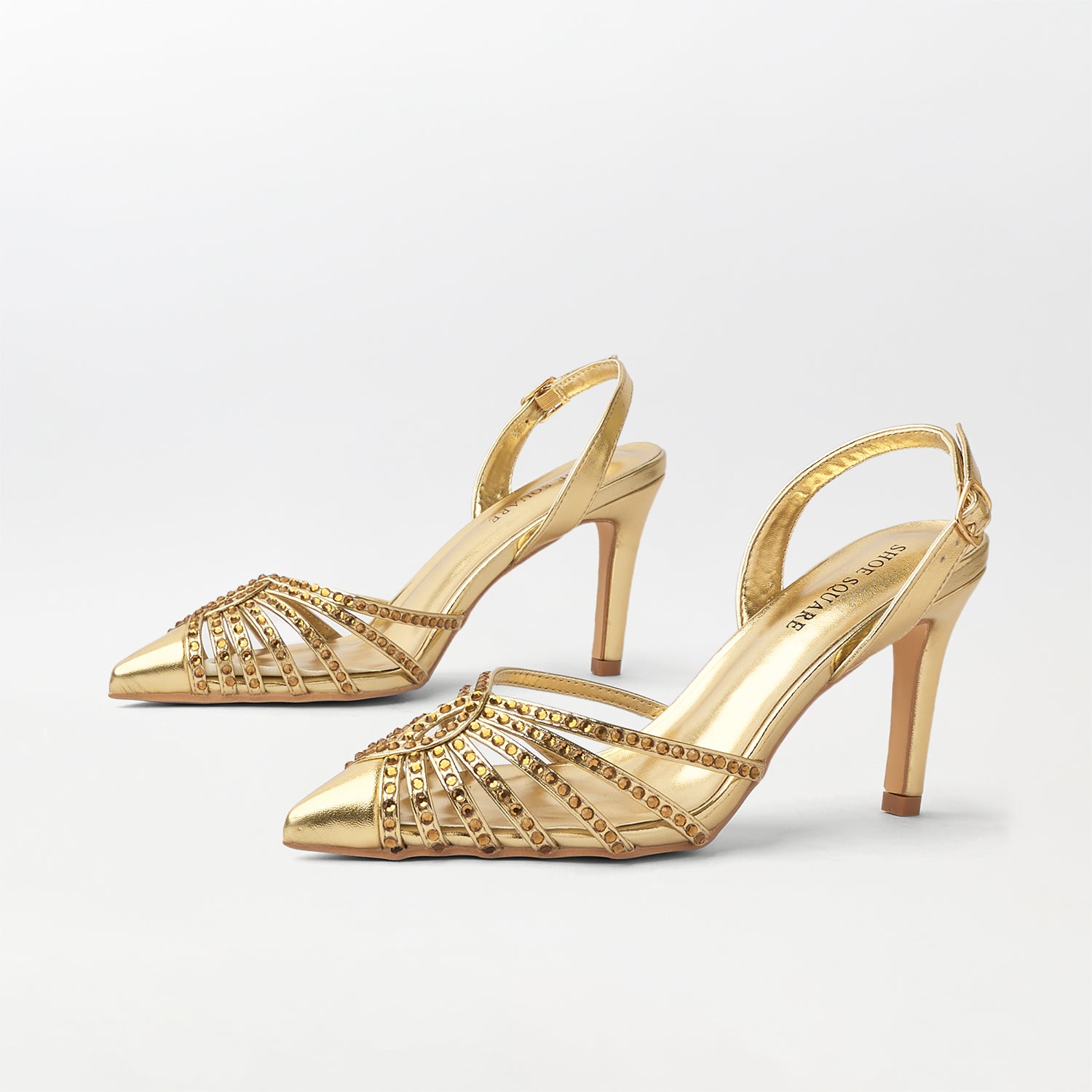 Embellished Heel Sandals - CH307