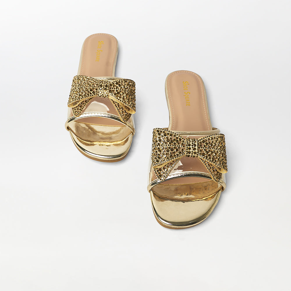 Bow Embellished Flat Slippers - (FS15)