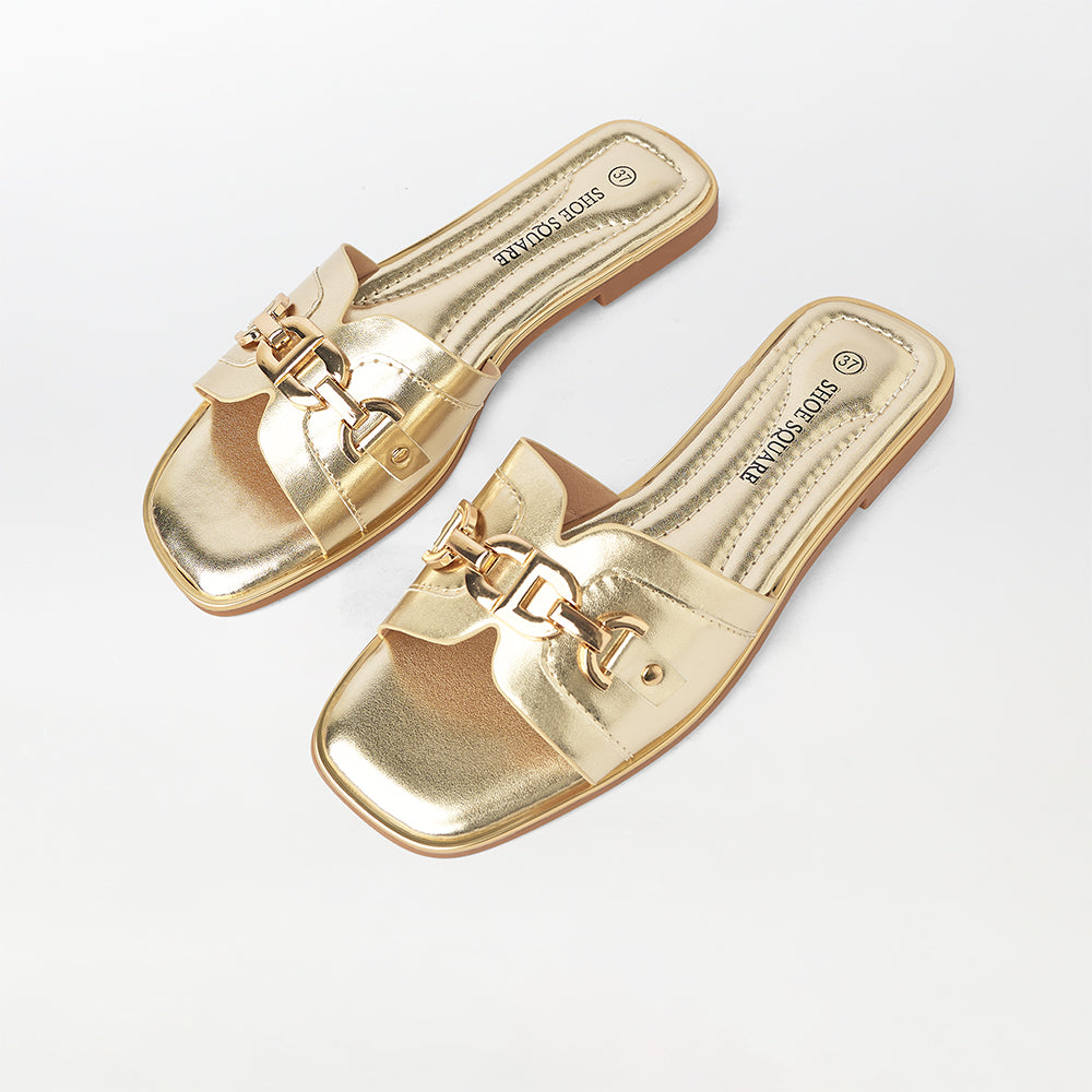 Buckle Embellished Soft Flats / Slippers - (FS69)