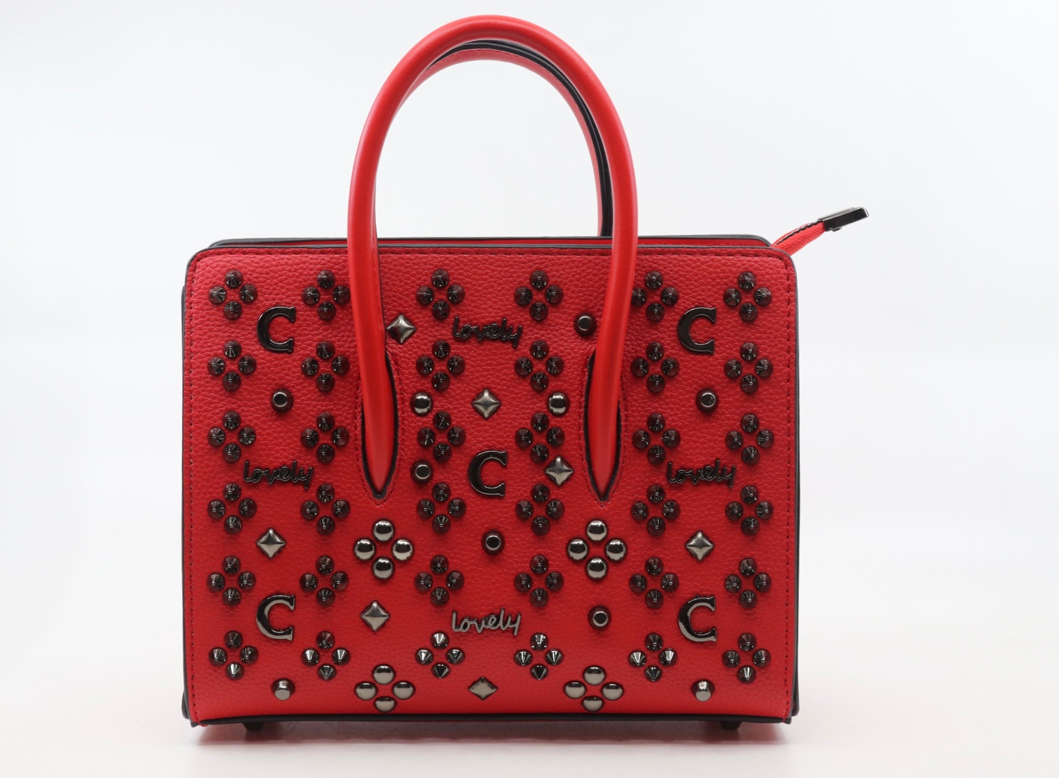 Leather bag embellished with metal studs (SB51)