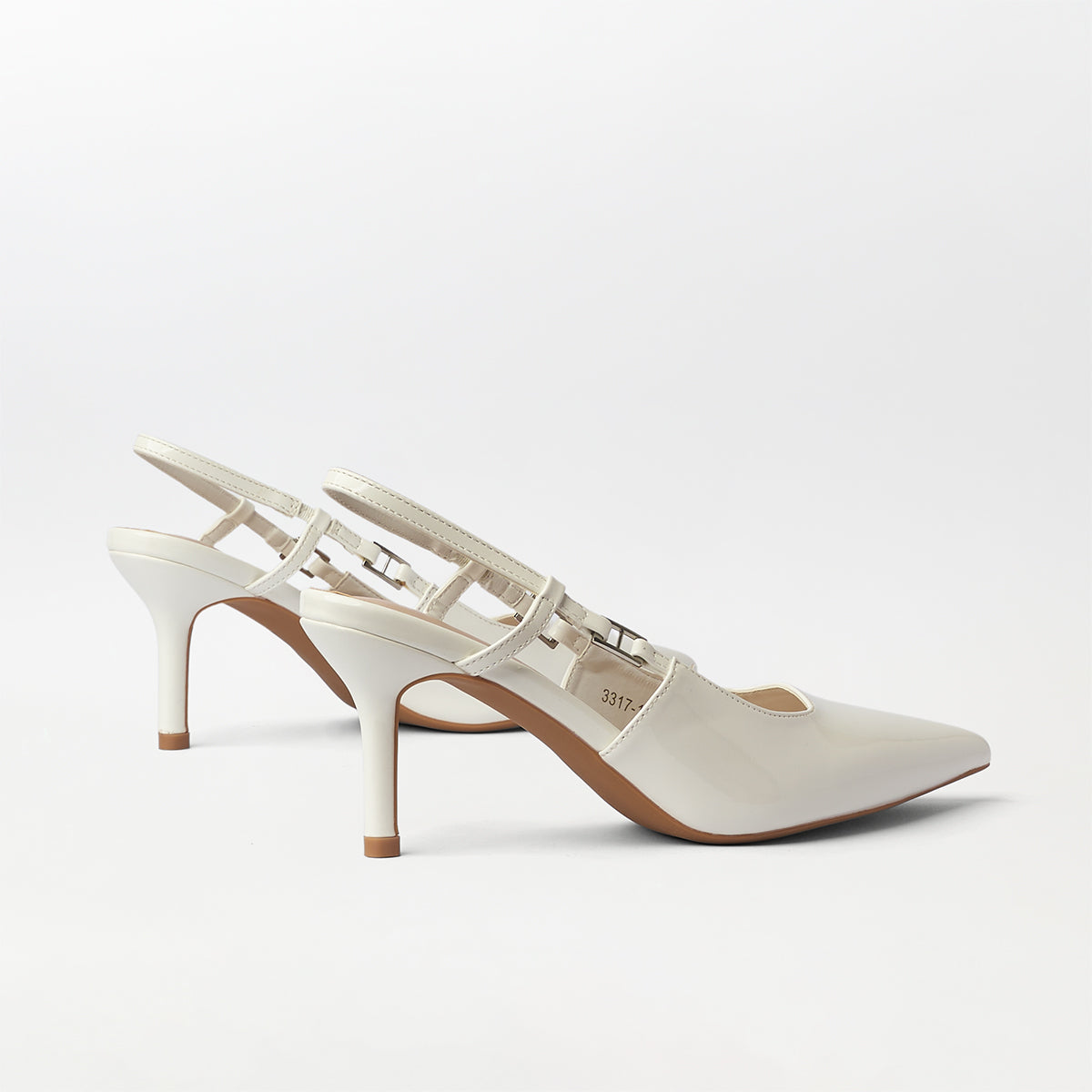 Slingback Kitten Heels White - (CH270)