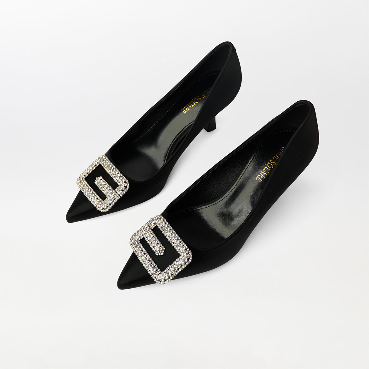 Buckle Embellished Court Shoes Black - (CH238)