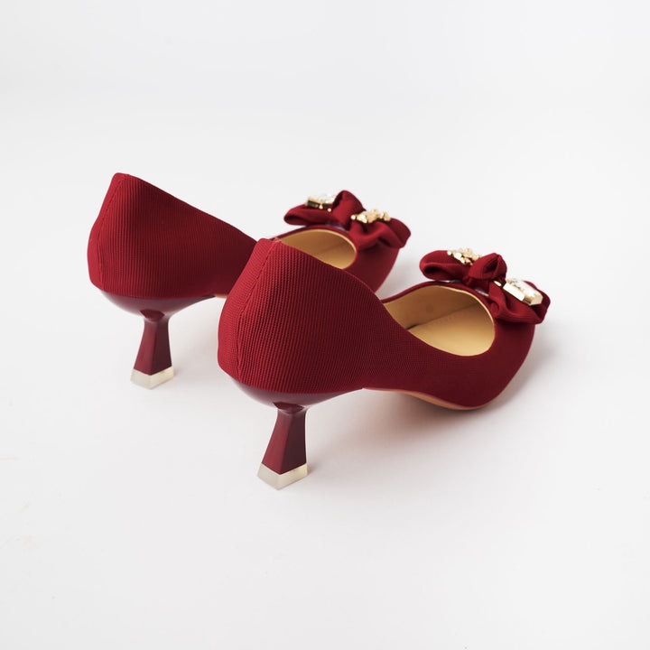 Court Shoes - Kitten Heels - Maroon (CH11)