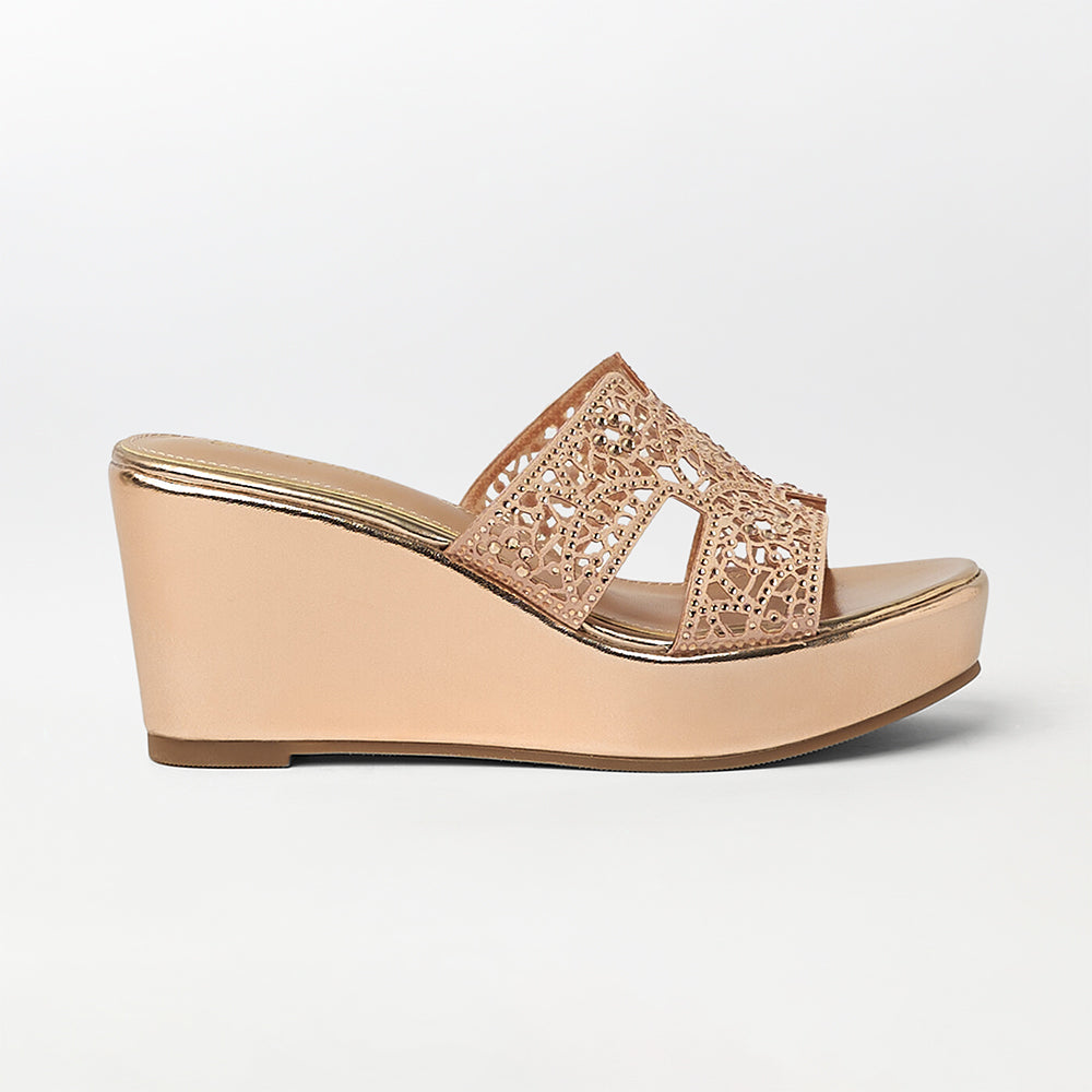 Stone Embellished Wedge Heels - (FS27)