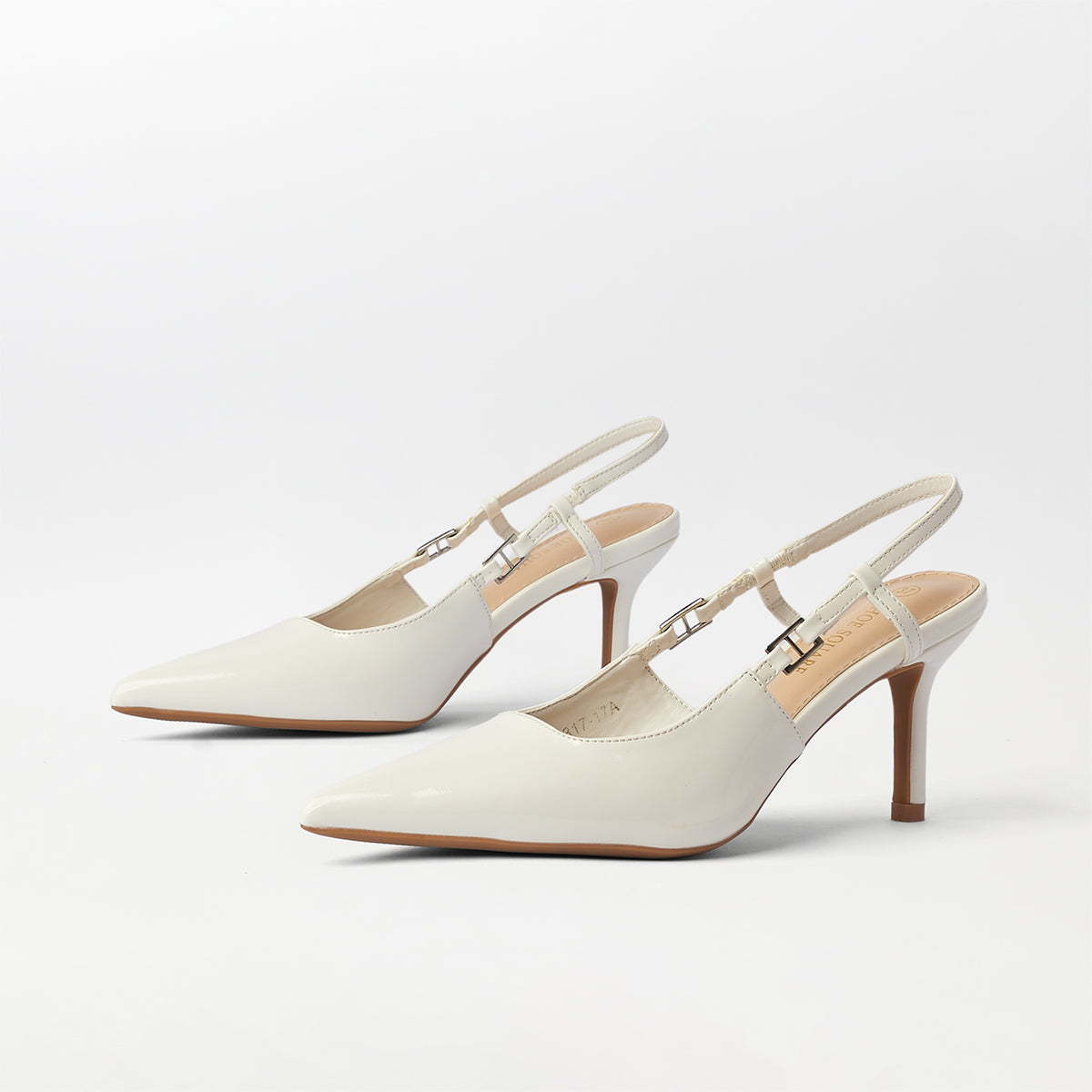 Slingback Kitten Heels White - (CH270)