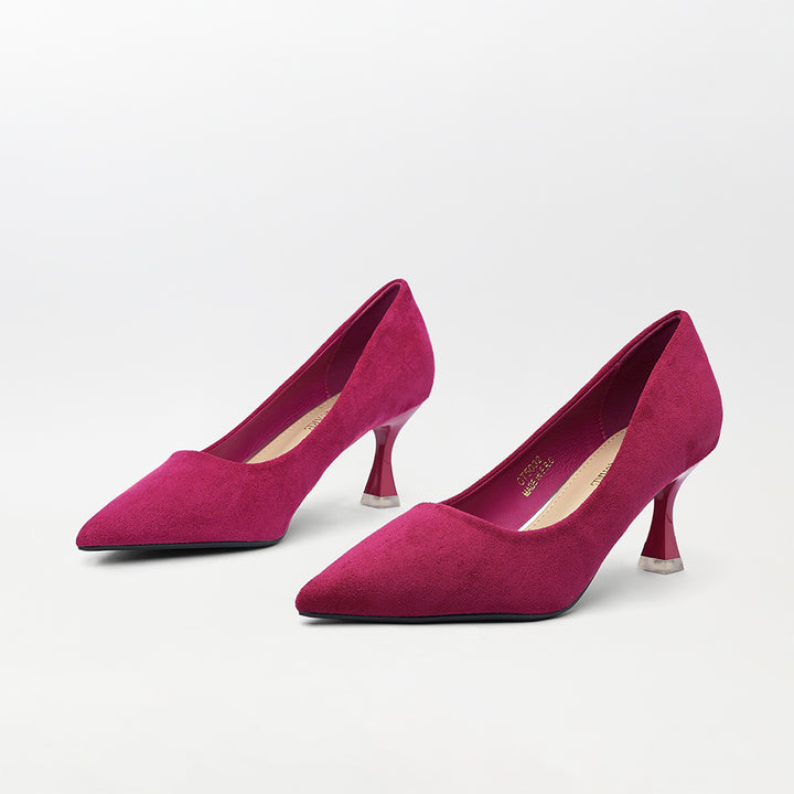 Suede-short heel court shoes(CH126)