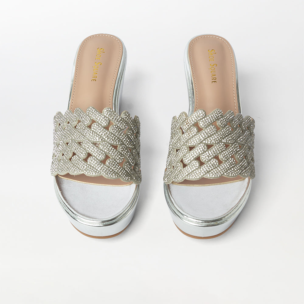 Embellished Cut Work Wedge Heels - (FS31)