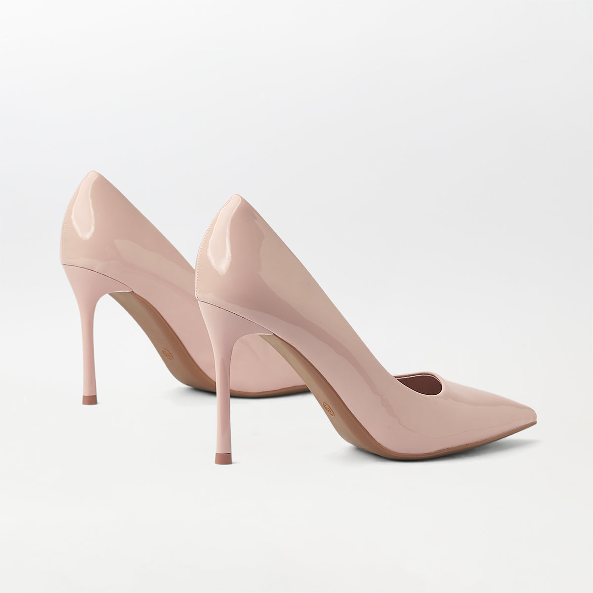 Glossy High Heels Court Shoes Pink - (CH257)