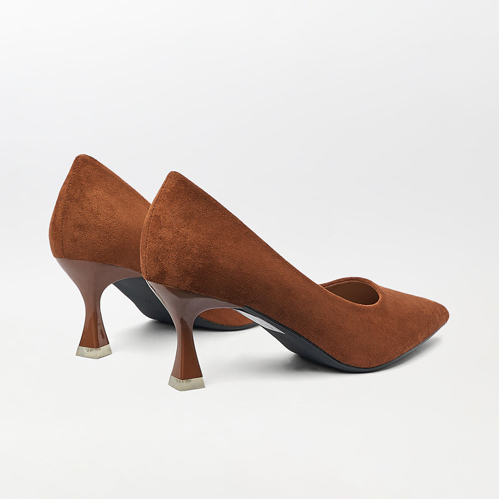 Suede-short heel court shoes(CH128)