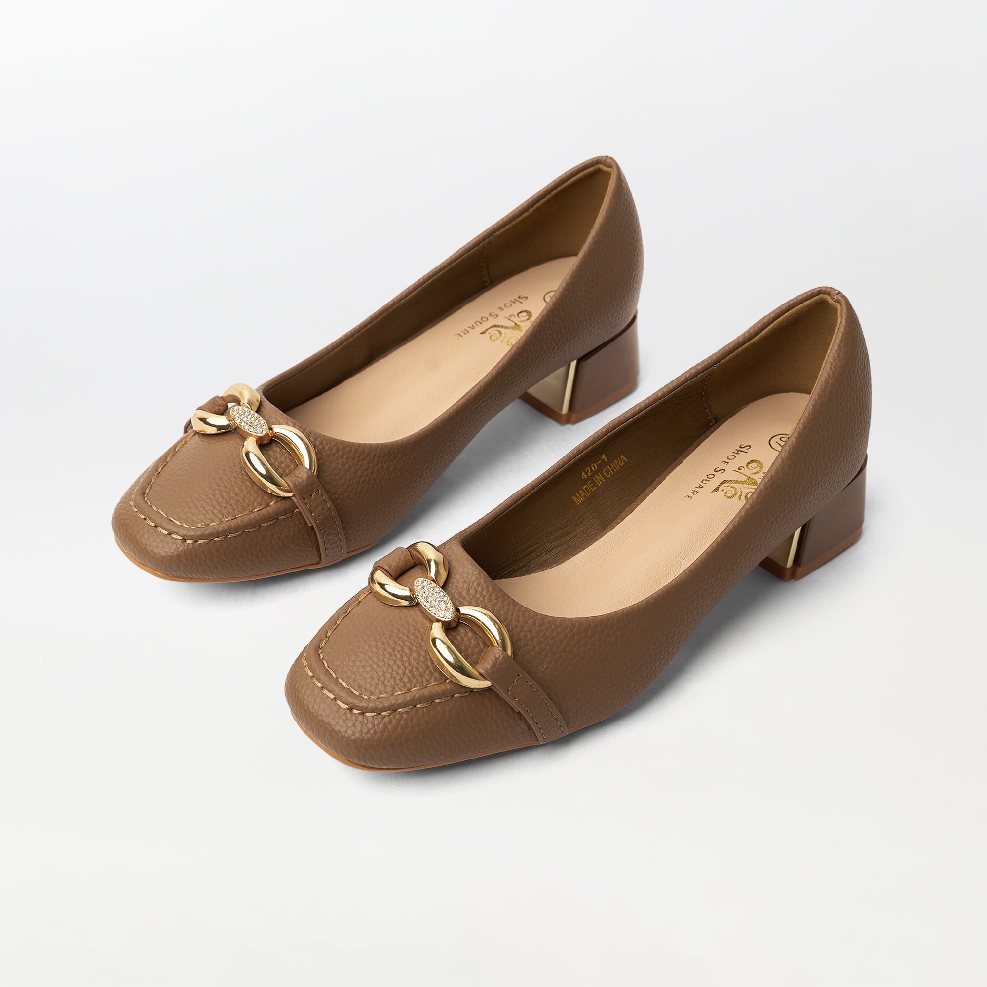PU Leather Block Heel (CH148)