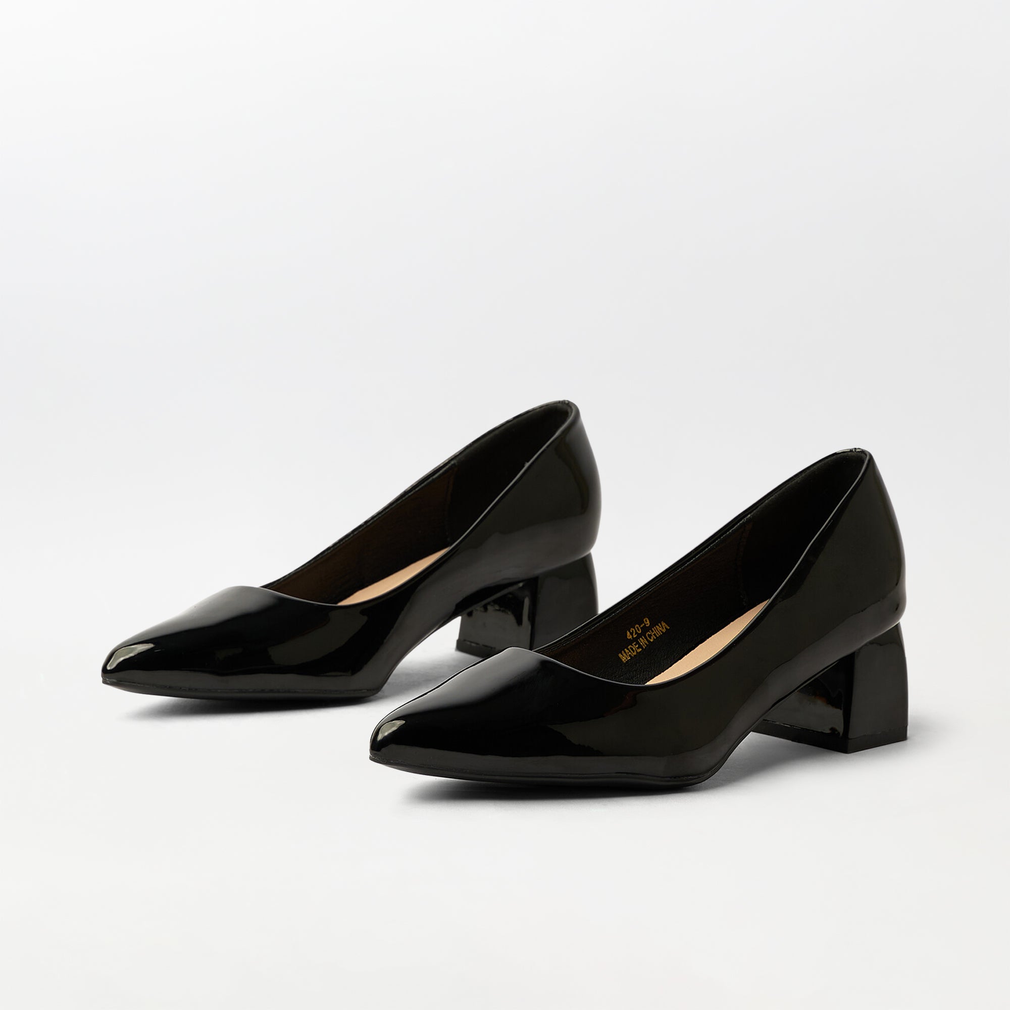 Patent Block Heel - Black (CH143)