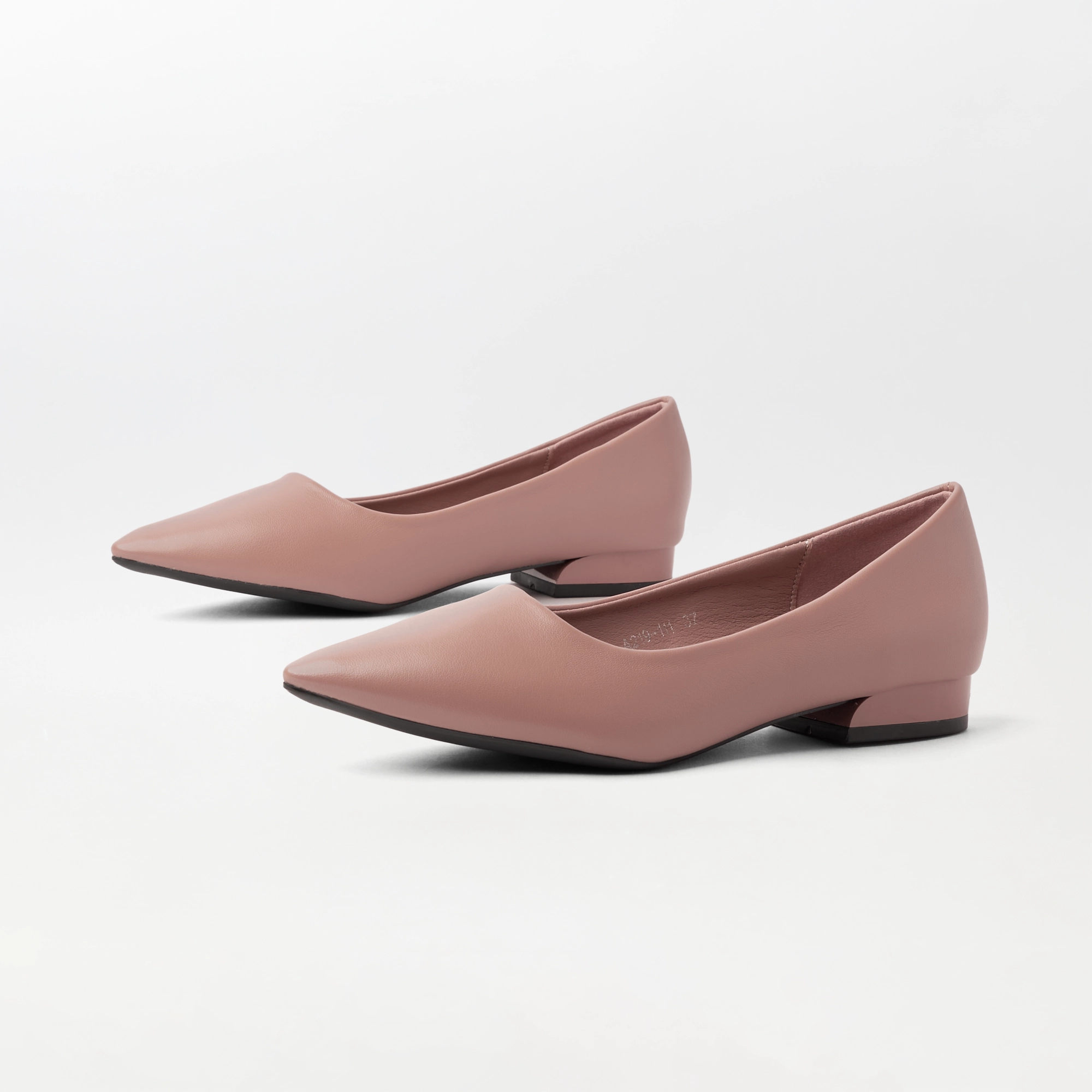 Pointed Toe Block Heel Pumps Pink - (FS98)