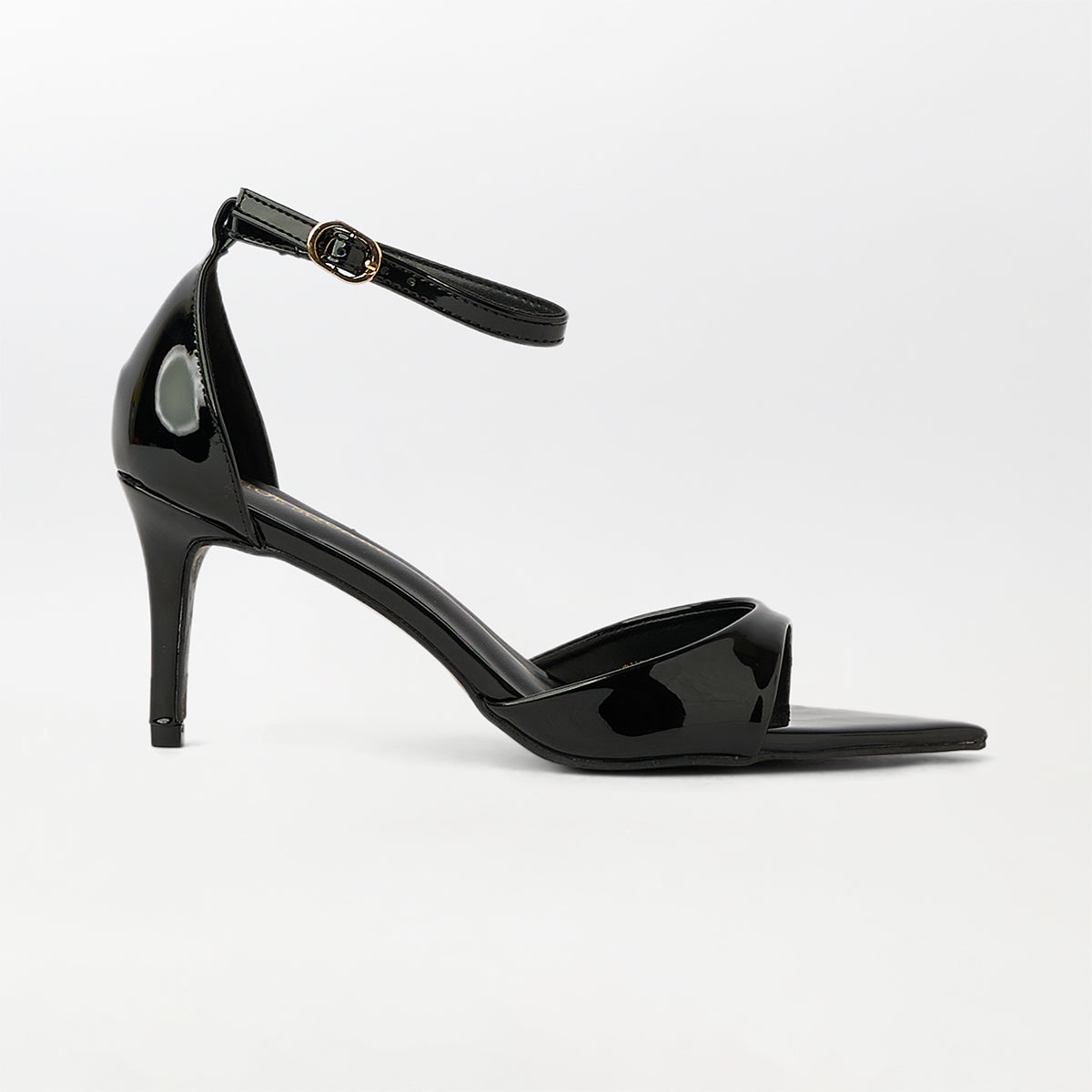 Glossy Slingback High Heels Black - (CH258)