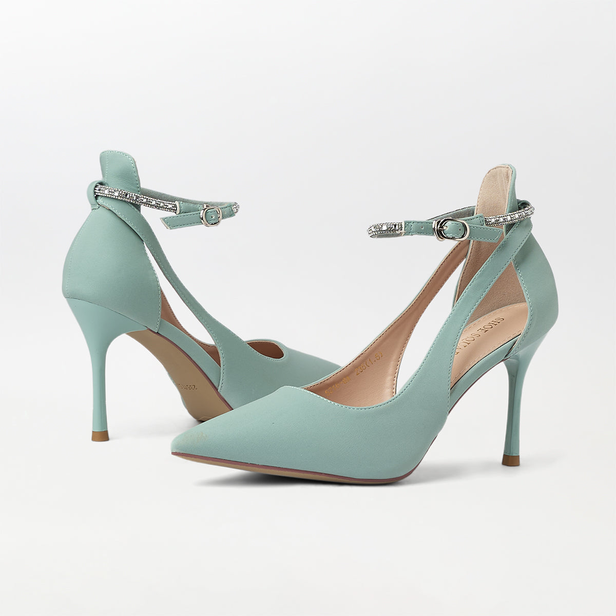Matt Finished Slingback High Heels Sky - (CH235)