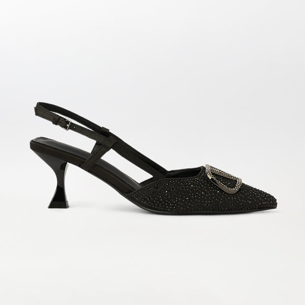 Kitten Heels Broach Slingback - (CH231)