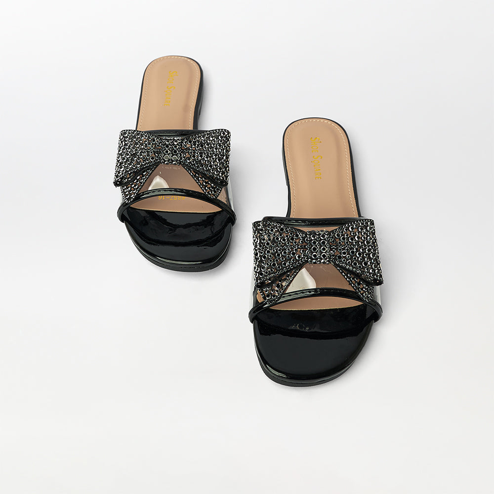 Bow Embellished Flat Slippers - (FS17)