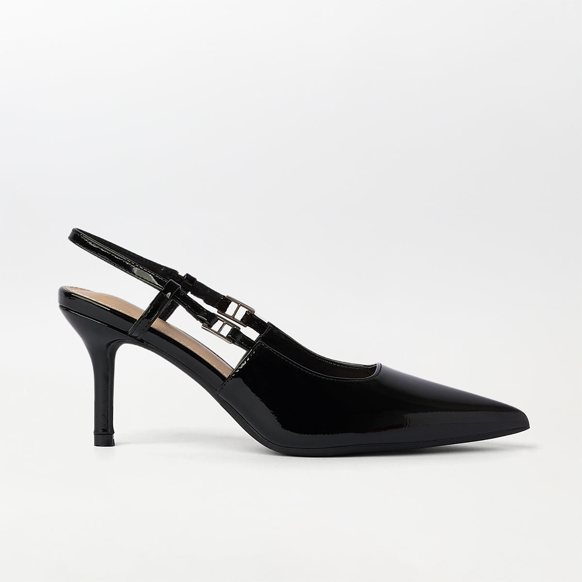 Slingback Kitten Heels Black - (CH271)