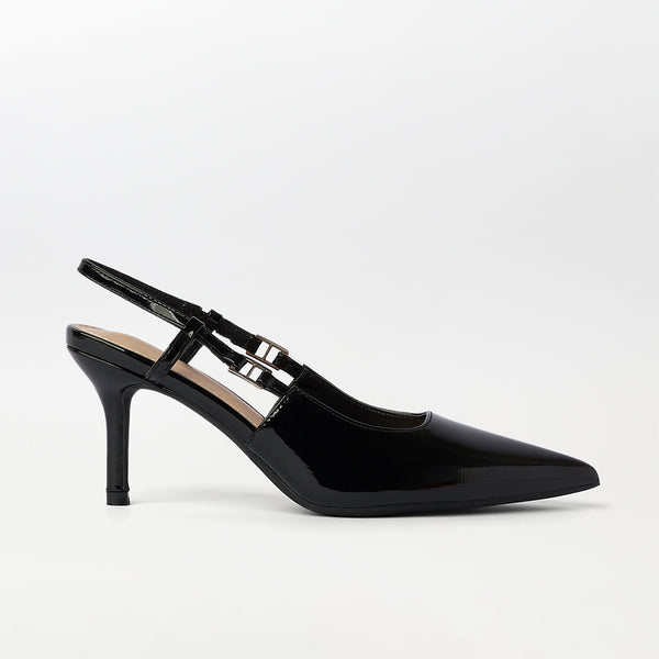 Slingback Kitten Heels Black - (CH271)