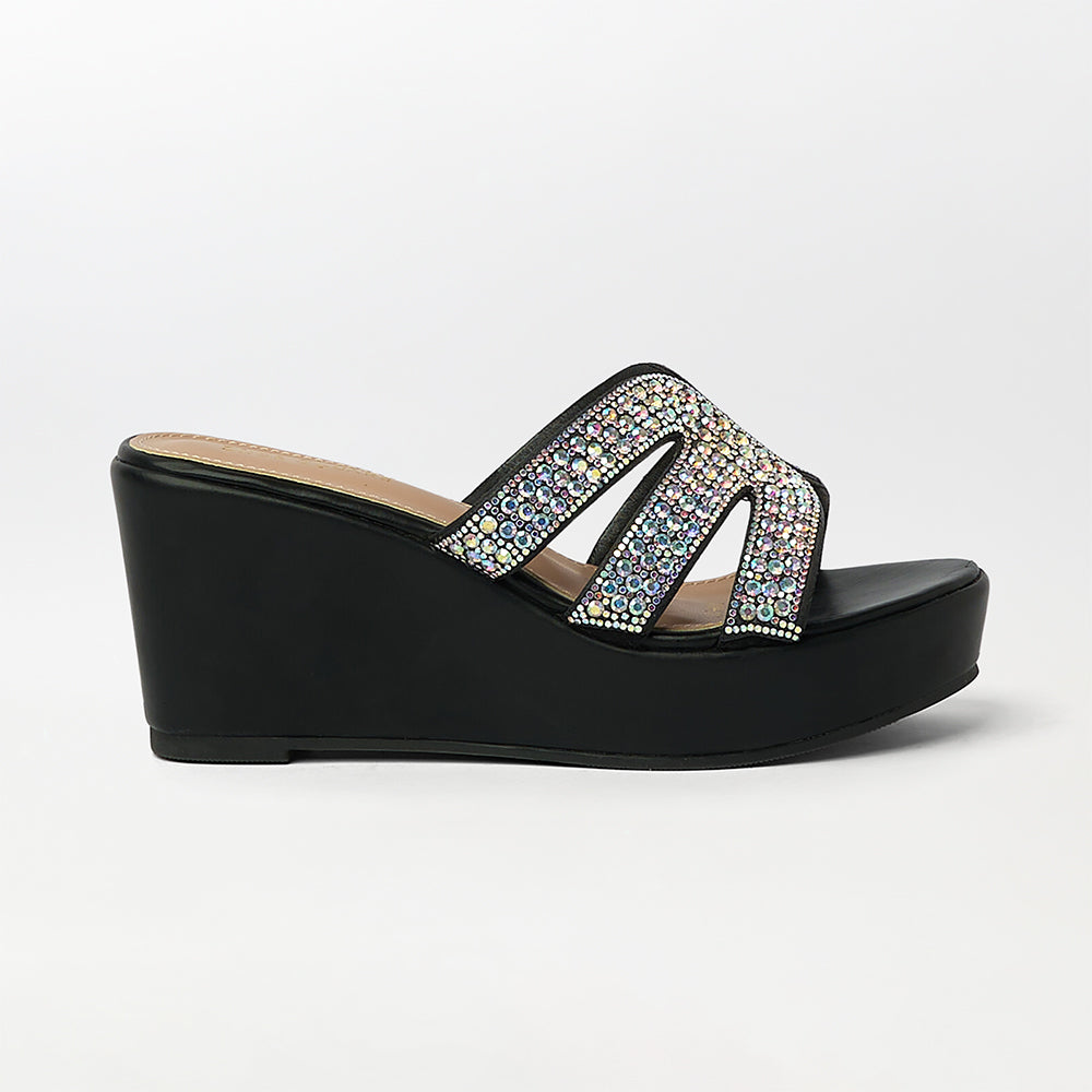 Stone Embellished Wedge Heels - (FS23)