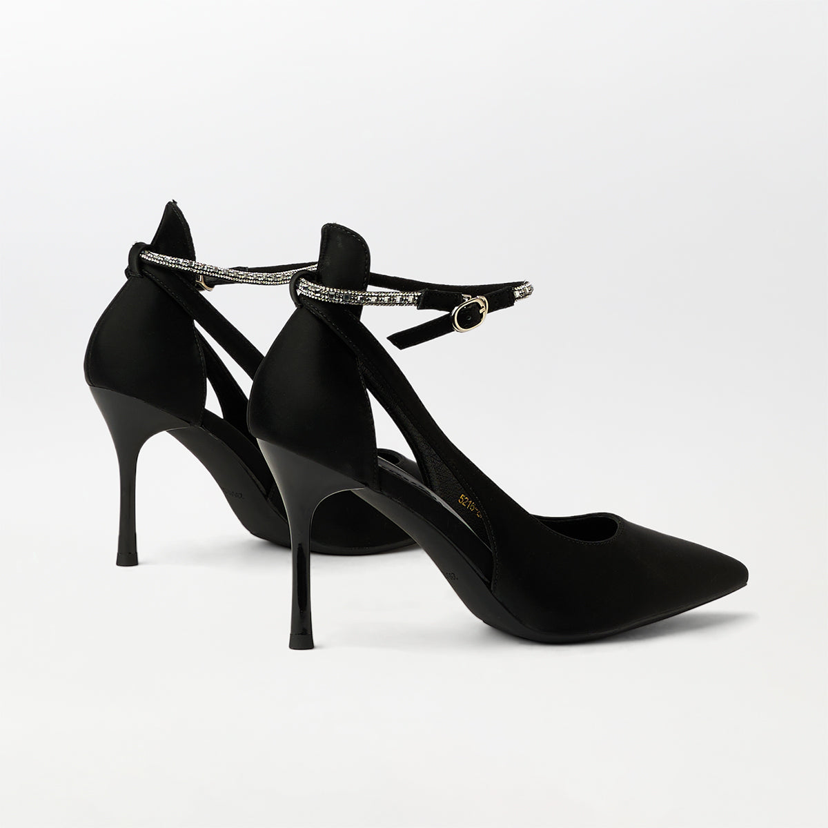 Matt Finished Slingback High Heels Black - (CH236)