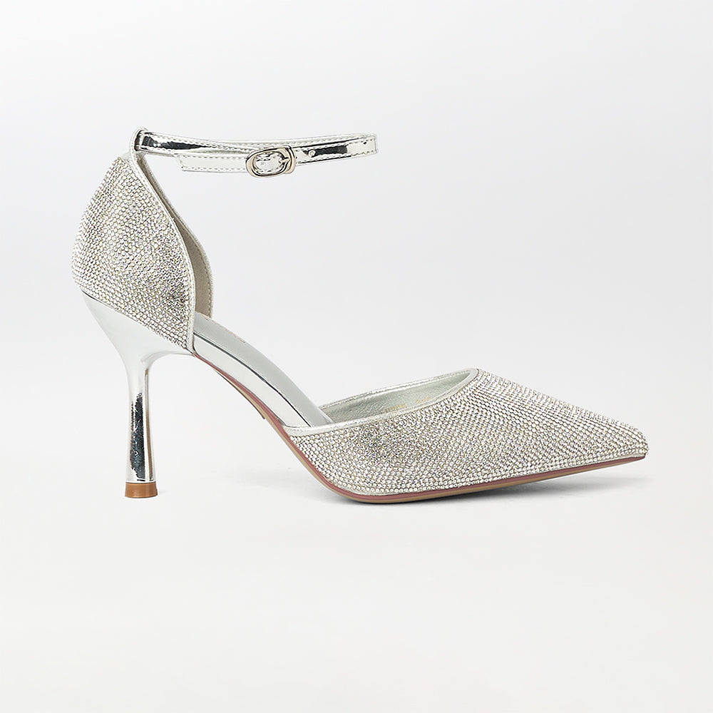 Stones Embellished Bridal Heels - (CH223)