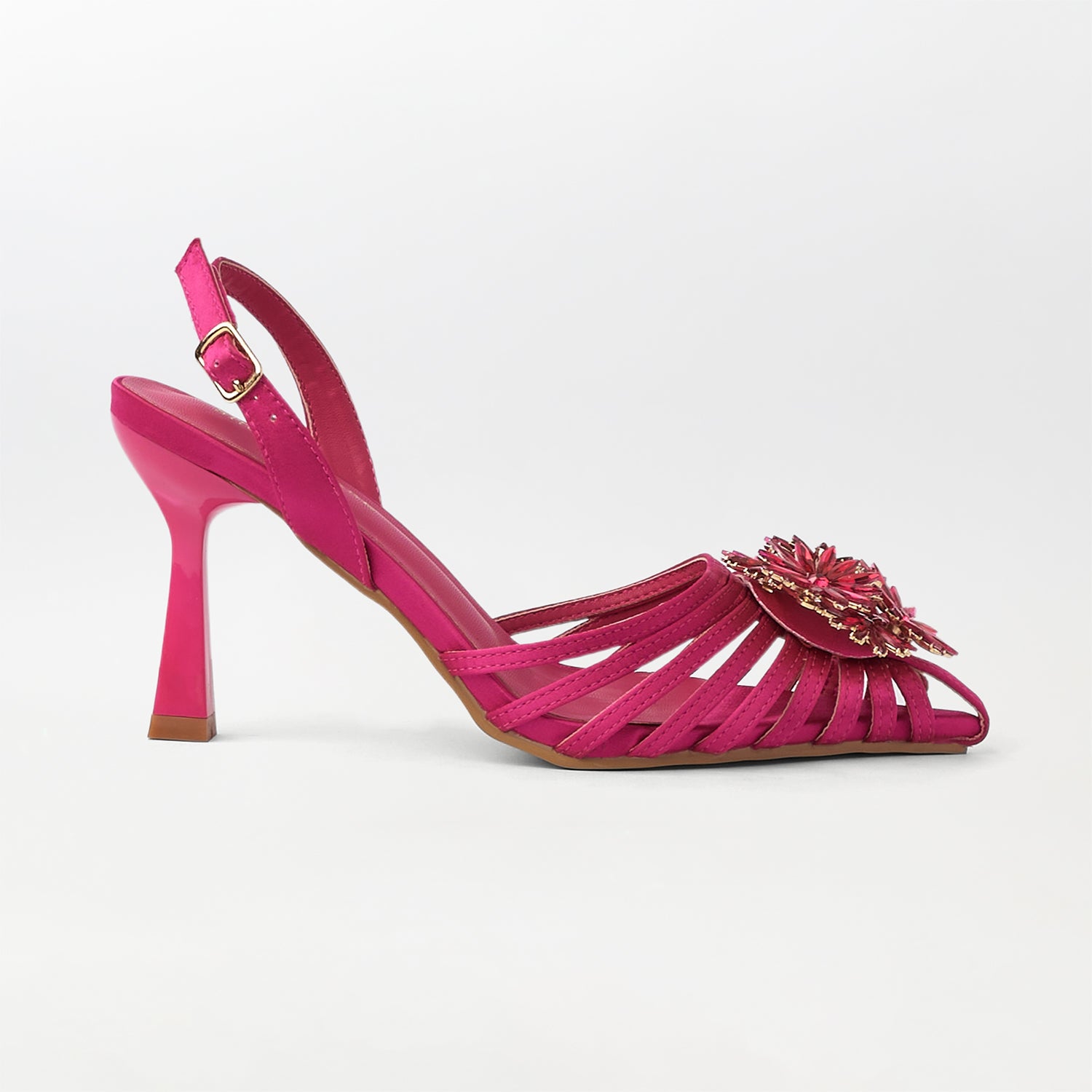Embellished Heel Sandals - CH308