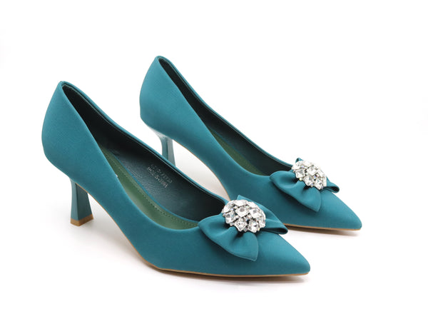 Broach embellish short heel court shoes(NC45)